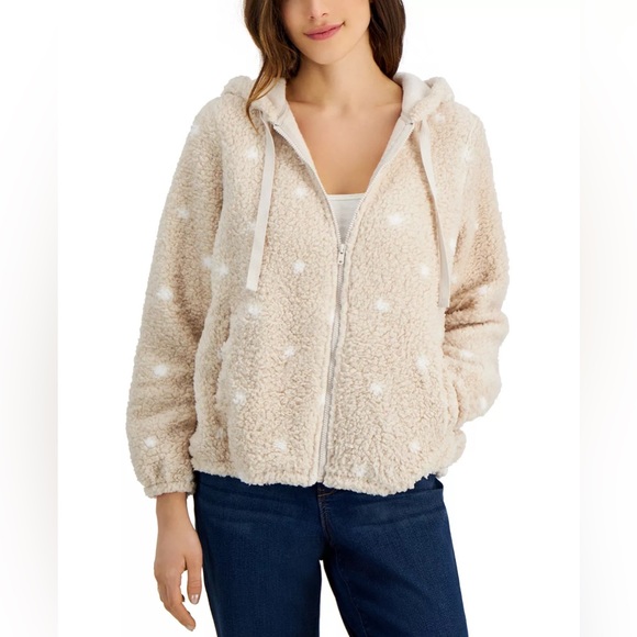 Women's Falling Stars Teddy Fleece Hoodie - Picture 3 of 3